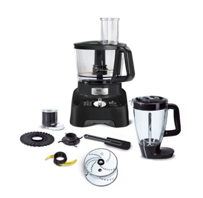 Produktbild von Tefal DO821838 Double Force Black Foodprozessor, Kunststoffgehäuse, 1000 Watt, 3 l Behälter, Standmixeraufsatz, 3 Geschwindigkeiten, Universalzerkleinerer-Zubehör