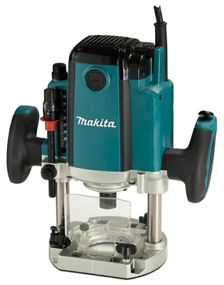 Produktbild von Elektrische Oberfräse, Makita RP1803FX01, für professionelle Tischlerarbeiten, 1650W Motor de, präzise Tiefeneinstellung de, Softstart  und ergonomisches Design.