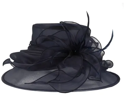 McBurn knautschbarer Organza Anlasshut in blau