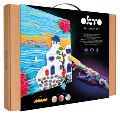 Produktbild von 3D-Mal-Set mit Leichtton, 30 × 40 cm – Santorini