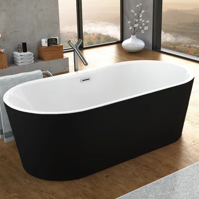 Obrázok produktu pre Kolpasan voľne stojaca vaňa COMODO-FS - farba: čierna + biela, rozmer: 185x90 cm