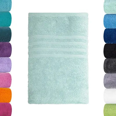 Produktbild von Lavea® Badetuch 100x150 cm, Saunahandtuch Bali für Damen & Herren, großes Duschtuch, Saunatuch, saugstarkes Handtuch, 100% GOTS Baumwolle, Premium Frottier, Eisgrün