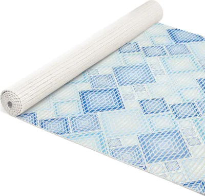 Produktbild von Badematte Anti-Rutsch-Matte Weichschaummatte Karo Badvorleger blau Breite 80 cm Länge 400 cm