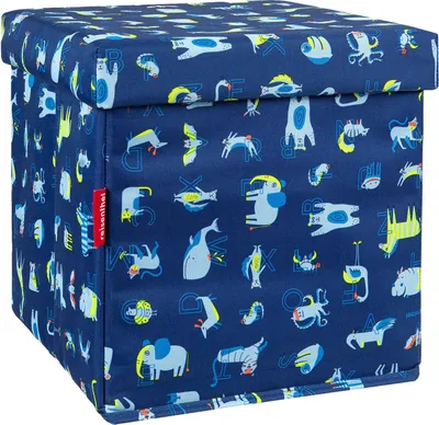 Produktbild von reisenthel sitbox, Hocker, Kiste, Spielzeugkiste, Aufbewahrungsbox, Polyestergewebe, ABC Friends Blue, 27 L, KB4066