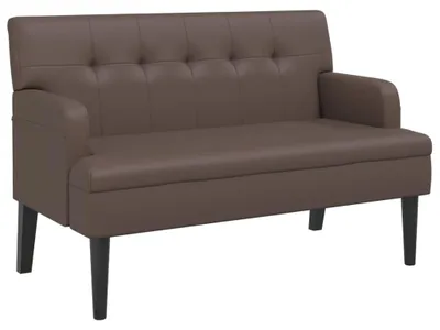 Obrázok produktu pre vidaXL Lavica s operadlom hnedá 112x65,5x75 cm Imitácia kože
