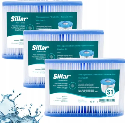 Produktbild von Sillar 3 Stück Whirlpool Ersatzfilter – für Poolpumpe Spa Ersatz Intex Typ S1 29001