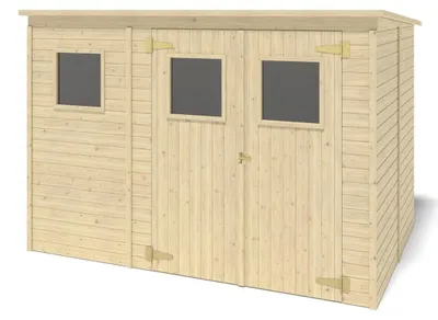 Image de Abri de jardin en bois 4.86 m2 - 2.7x1.8 m - Couleur: naturel - DOM421 - ALTANKA