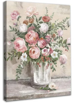 Zdjęcie produktu dla Obraz na płótnie do dekoracji ścian, motyw: kwiaty, martwa natura, plakat, 12 x 16 cali, kolor: różowy, biały, motyw: botaniczny