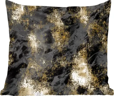 Produktbild von MuchoWow® Zierkissen Sofakissen Wohnzimmer Dekokissen 45x45 cm Vintage - Gold - Schwarz - Schlafpolster - Polster für das Sofa