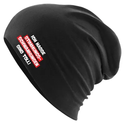 Produktbild von Huuraa Beanie Ich hasse Stimmungsschwankungen sind toll Black One Size Baumwolle und Elasthan Mütze Geschenkidee