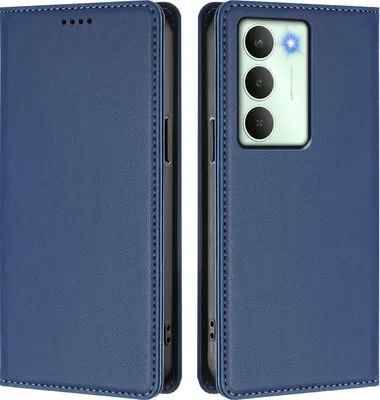 Produktbild von Handyhülle für Realme14X/Realme C75 5G, Kunstleder Klapphülle Stoßfeste Magnetische Hülle mit Ständer Dunkelblau
