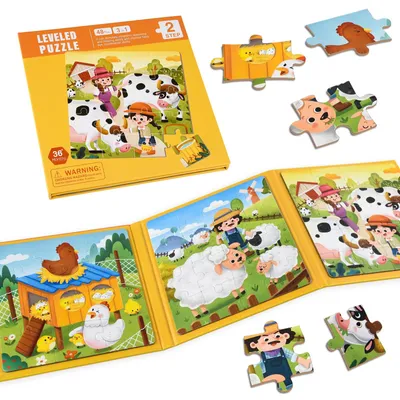 Produktbild von Magnetische Kinderpuzzle Nutztiere, 12-16-20 Teile, ab 3 Jahre, für Kinder