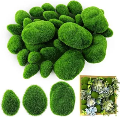 Productafbeelding van 30 stuks kunstmosstenen voor terrariumdecoratie
