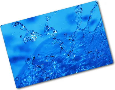 Produktbild von Tulup Glas Herdabdeckplatte - 80x52 cm - Glaskeramikkochfeld-Abdeckung Spritzschutz Glasabdeckplatte - Einteilig - Sonstige - Wassertropfen - Blau
