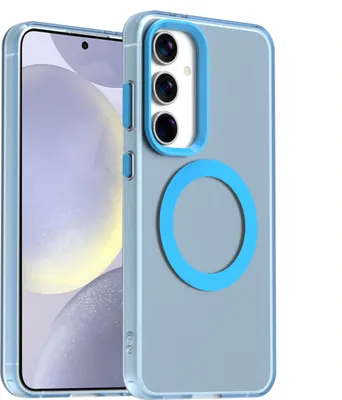 Produktbild von Handyhülle für Samsung Galaxy S25 FE, Hülle Kompatibel mit MagSafe, Schlank Durchscheinend Matt Stoßfest Schutzhülle Blau