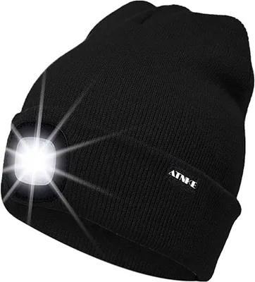 Productafbeelding van LED muts - Oplaadbare USB hardloopmuts met 4 LED-lampjes en knipperlicht