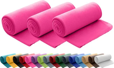 Produktbild von 3er Set Polar Fleecedecke 130x160 cm, OEKO-TEX ca. 400g Gewicht, mit Antipilling & Kettelrand - Farbe pink