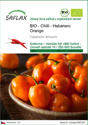Obrázek produktu pro SAFLAX - BIO - Chilli - Habanero Orange - Capsicum annuum - 20 Semena