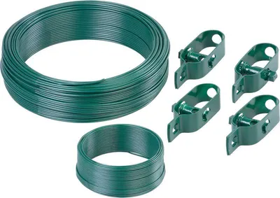 Image de Kit de fils Strend Pro, pour grillage Pwire.mc PVC, fil de tension L-100 m et fil de ligature L-25 m, 4x tendeurs de fil
