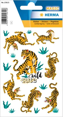 Produktbild von Herma Sticker MAGIC Tiere Wilder Tiger Goldprägung 1 Bl