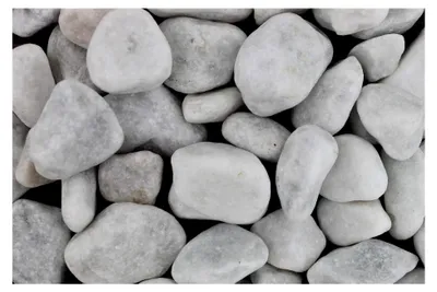 Produktbild von Marmorkies Carrara, rein weiß, schneeweißer Zierkies für Garten, Teich und Wege, 25 kg Sack, Körnung 25-40 mm