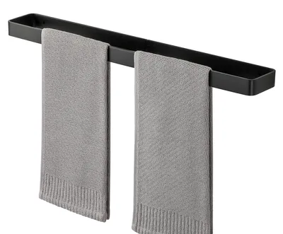 Produktbild von Handtuchhalter Wandmontage Aluminium Schwarz 60 cm