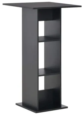 Immagine prodotto di Tavolo da bar in legno con ripiani, dimensioni 60 x 60 x 110 cm, colore nero