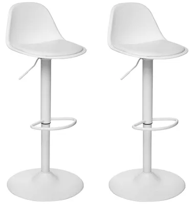 2er-Set höhenverstellbare Barhocker, Polypropylen/Metall
