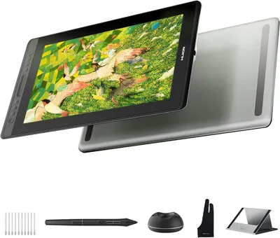 Produktbild von HUION Kamvas Pro 16 V2 Grafiktablett mit Display, 15,6 Zoll Volllaminiertes AG-Glas, neues PenTech 4.0,16384 Stiftdruck, Smart Touch Bar und 6-Taste