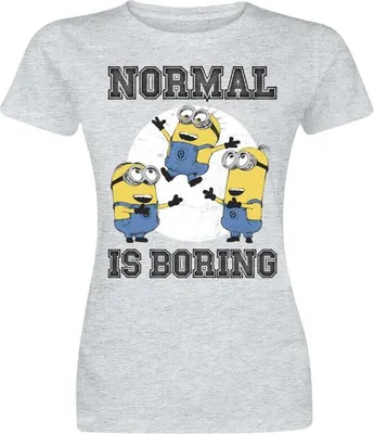 Produktbild von Minions T-Shirt Damen Normal life is boring grau M