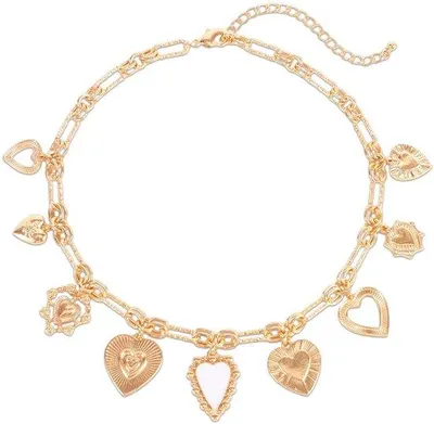 Imagen del producto de Collares bohemios dorados para mujer, con grandes cuentas doradas