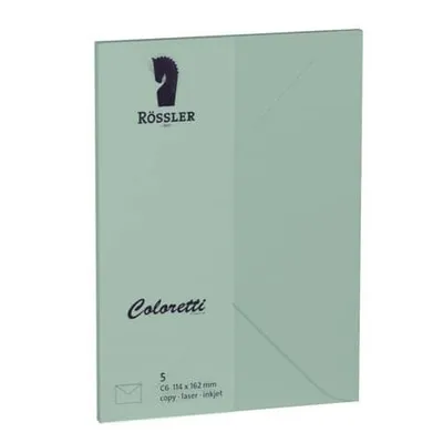 Produktbild von Briefumschläge C6, Eucalyptus, 80 g/m², nassklebend, 5 Stück