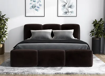 Produktbild von Polsterbett STAR -OM 120 x 200 mit Bettkasten. Farbe: Dunkelbraun