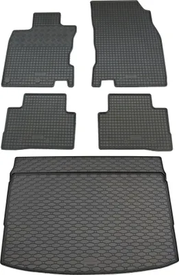 Produktbild von Rigum Gummi Fußmatten + Kofferraumwanne im Set für Nissan Qashqai 2 J11