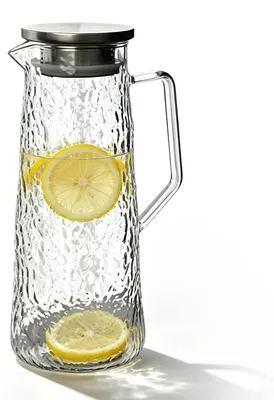 Glaskaraffe mit Deckel, 1,5 l, Borosilikatglas, hitzebeständig