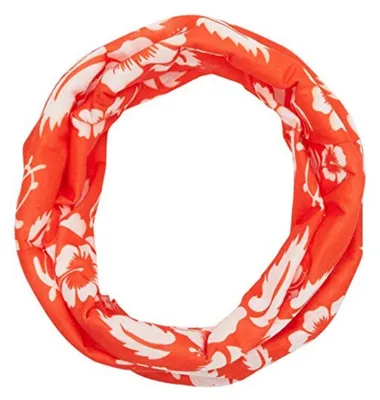 Productafbeelding van Multifunctionele sjaal, hoofddoek, halsdoek, bandana, oranje met witte details