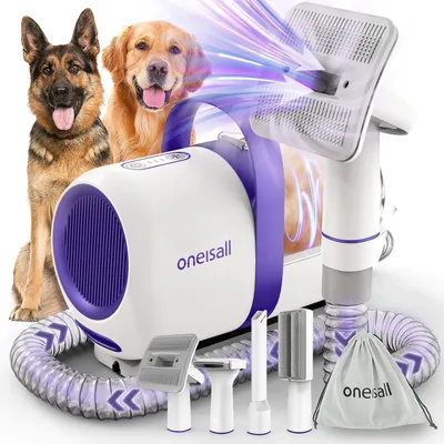 Productafbeelding van Hondenstofzuiger met borstel - 4-in-1 set voor vachtverzorging en dierenharen - 1,5 liter