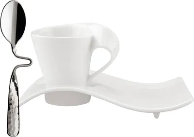 Produktbild von Villeroy & Boch – NewWave Tassen-Set 3 teilig Weiß, Spülmaschinenfest, Mikrowell
