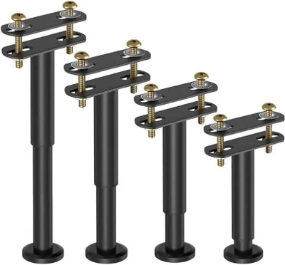 Produktbild von 4 verstellbare Möbelfüße 18-32 cm aus Metall für Betten