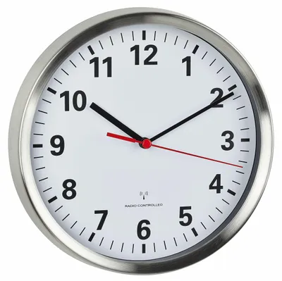 Produktbild von Analoge Funk-Wanduhr, Edelstahl-Rahmen, 60.3529.02, TFA Dostmann