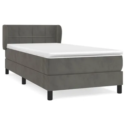 Produktbild von Boxspringbett mit Matratze Dunkelgrau 90x200 cm Samt