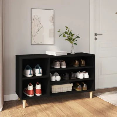 Produktbild von The Living Store Schuhregal Schwarz 102x36x60 cm Holzwerkstoff