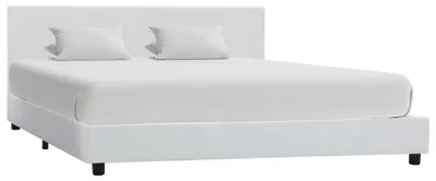 Image de vidaXL Cadre de lit blanc en similicuir 160x200 cm