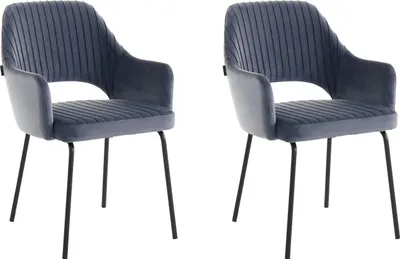 Produktbild von Bentley | Gepolsterte Esszimmerstühle 2er Set in Velvet Grau