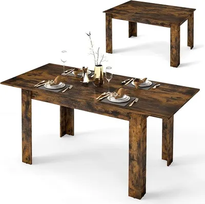 Imagen del producto de Mesa extensible, de 120/158 x 70 cm, mesa de comedor para 4-6 personas, mesa rectangular para comedor o cocina