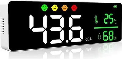 Obrázok produktu pre Decibelomer - Digitálny merač hladiny zvuku - Presný - Rozsah od 30 dB do 130 dB - Merač hladiny zvuku - LED displej - Profesionálne meranie zvuku