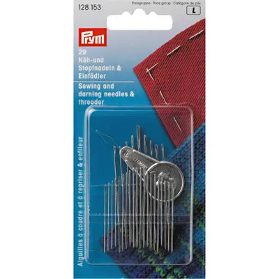 Produktbild von PRYM Näh- und Stopfnadel-Sortiment mit Einfädler, 29 Nadeln
