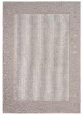 Produktbild von TT Home In-& Outdoorteppich Wetterfest Terrasse Balkon Esszimmer Modernes Boho Design Skandinavisch Mit Bordüre Unicolor Größe 80x250 cm