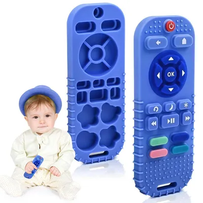 Immagine prodotto di Mordente per bambini da 3 a 18 mesi, in silicone, colore blu
