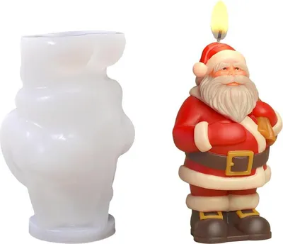Obrázok produktu pre 3D silikónové formy na sviečky Father Christmas, vianočné formy na sviečky, vianočné formy na mydlo, epoxidová živica, ozdoby na torty, ozdoby na vianočné večierky, Father Christmas M